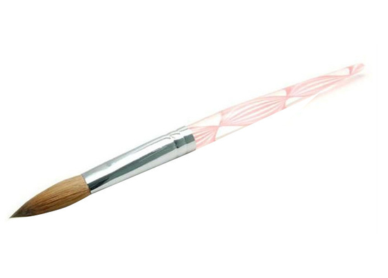Kolinsky Sable Gel Nail Art Brushes Boots With Metal Handle , Colorful